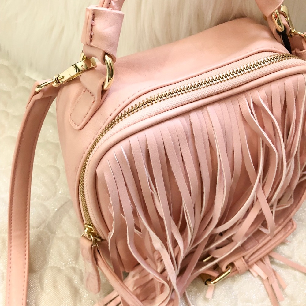 Mini satchel fringe purse
